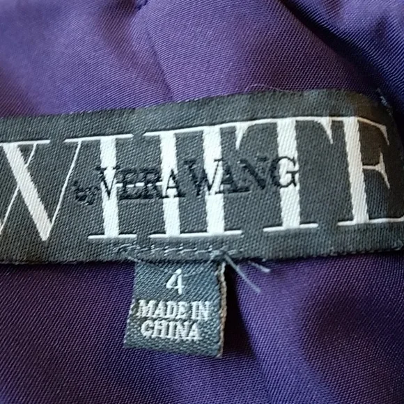 White by Vera Wang Purple Strapless Prom Wedding Gown Size 4 - Picture 6 of 10